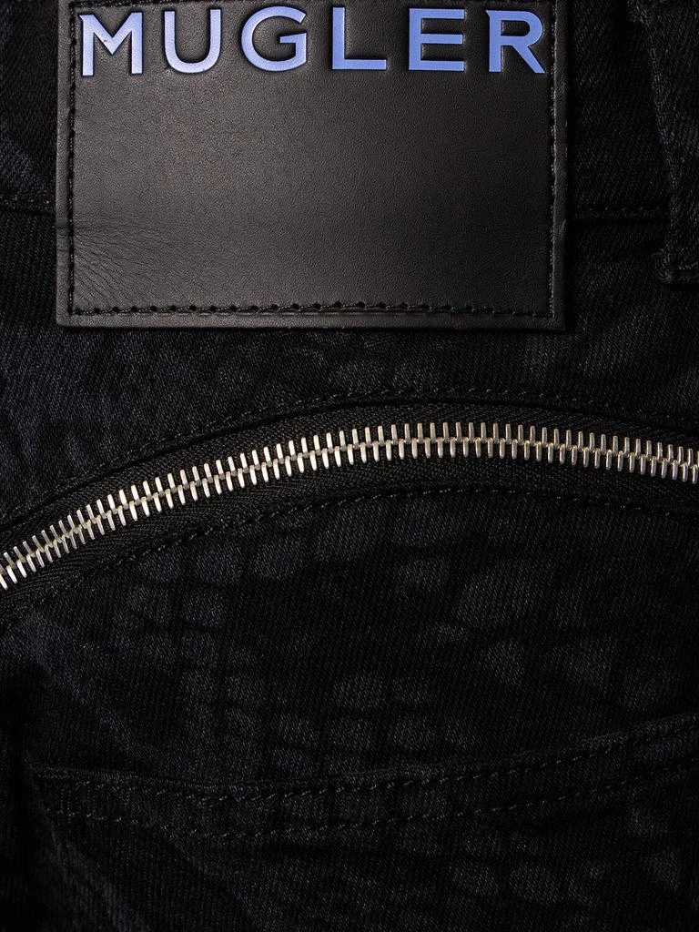 Mugler Laser Snake Denim High Rise Zip Jeans 3