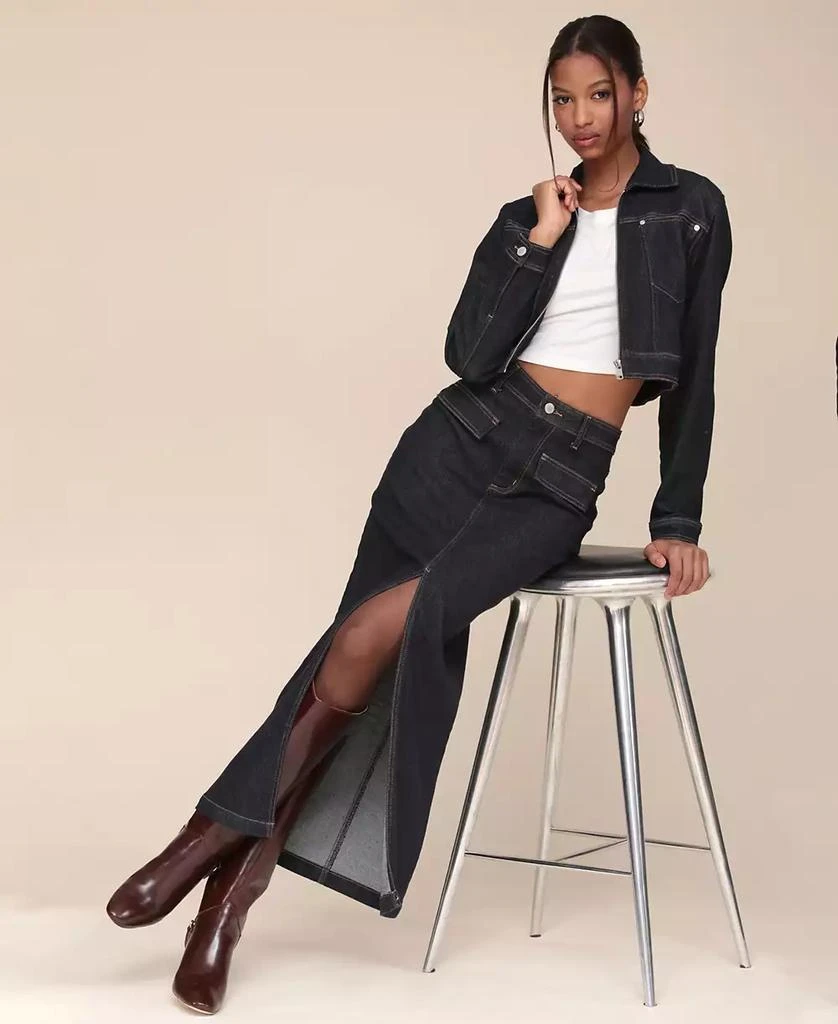 Avec Les Filles Women's Cropped Denim Jacket 9