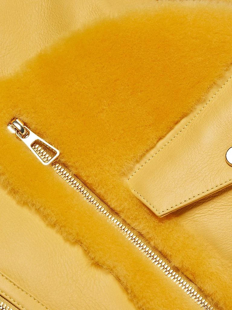 The Fur Salon Shearling-Trimmed Leather Moto Jacket 7