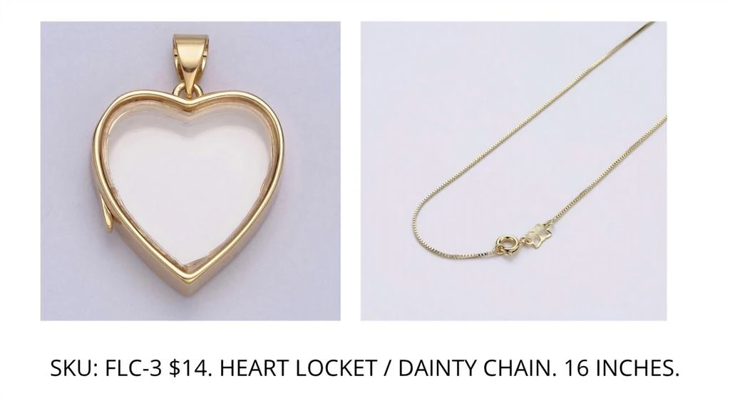 The Crowns Women
s Customized Floating Heart Locket Locket 
Chain In Gold 2