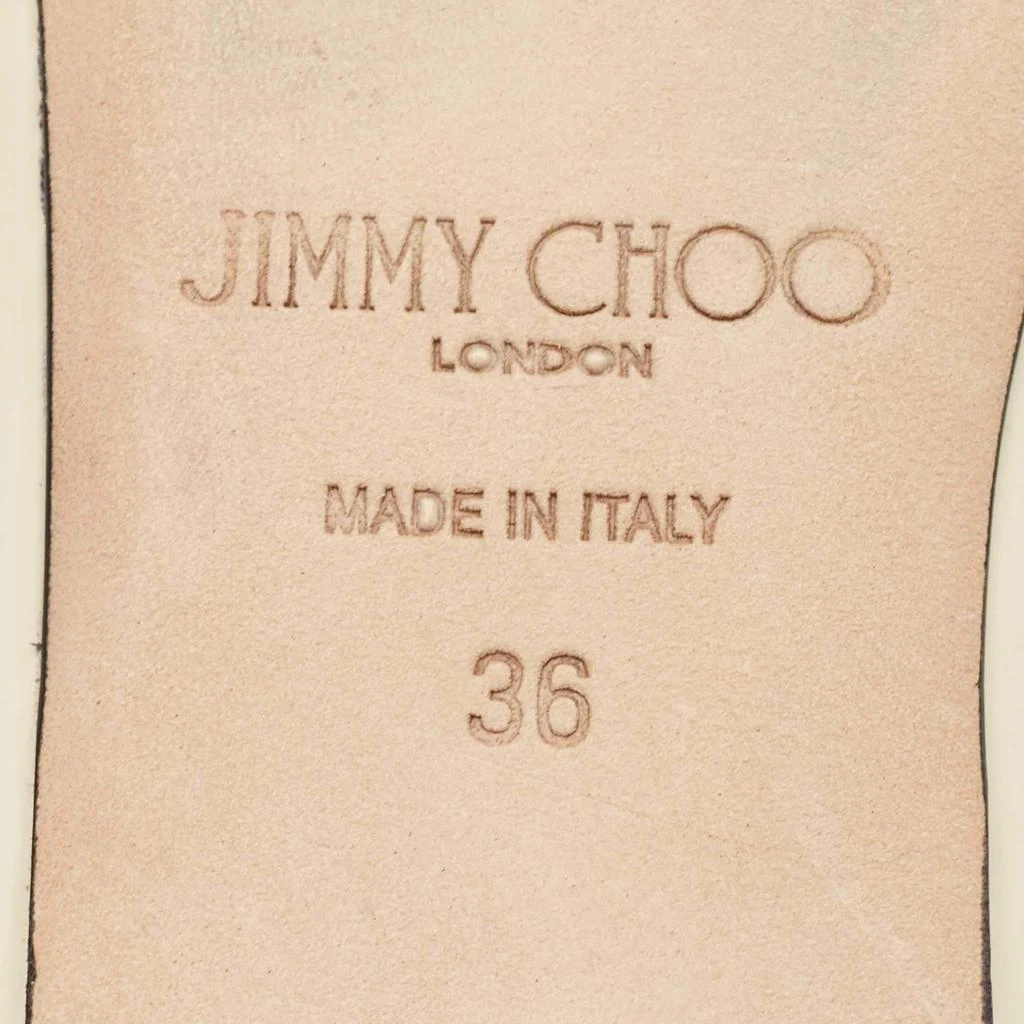 Jimmy Choo Jimmy Choo Cream Patent Leather Bing 65 Crystal Embellished Mule Size 36 8