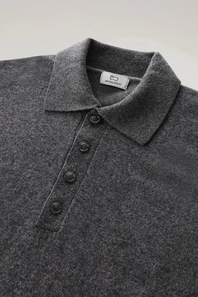 Woolrich Long-Sleeved Polo Shirt in Merino Wool Blend - Men - Gray 2