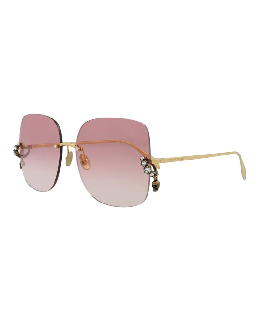 Alexander McQueen Square-Frame Metal Sunglasses 2