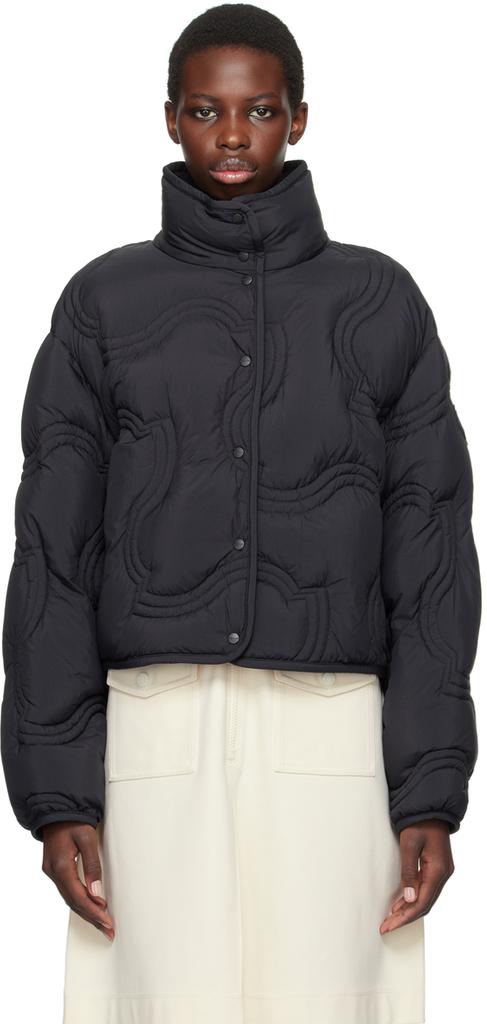 Moncler Navy Beryl Short Down Jacket - Coats - Free Shipping