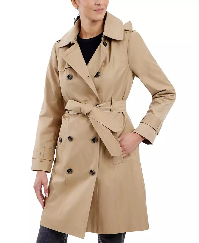 London Fog Women's Double-Breasted Hooded Trench Coat, Created for Macy's 3
