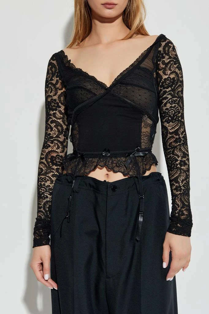 Balenciaga Balenciaga Lace Detailed Long-Sleeve Top 2