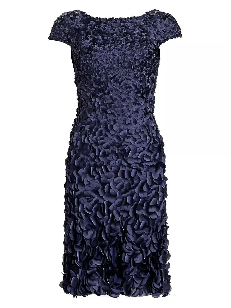 Theia Beaded Petal Appliqué Dress 1