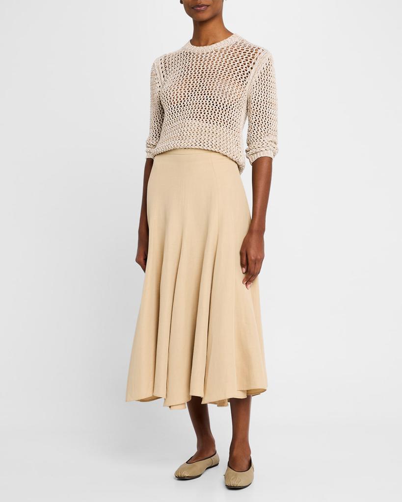 Fabiana Filippi Flared Viscose-Linen Midi Skirt