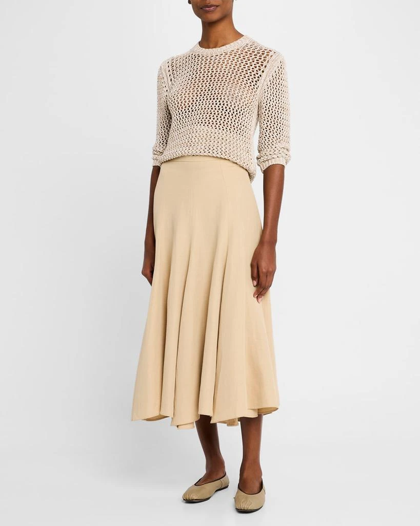 FABIANA FILIPPI Flared Viscose-Linen Midi Skirt 2