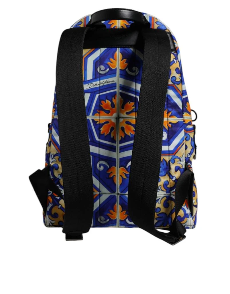 Dolce & Gabbana multi Majolica Print Nylon Travel Backpack Men's Bag 4