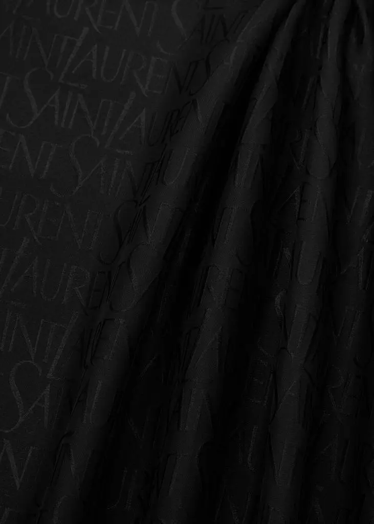 Yves Saint Laurent Logo-jacquard silk scarf 3