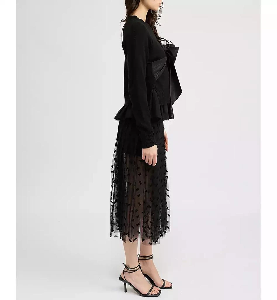 En Saison Women's Casey Bow-Tie Ruffle-Hem Sweater 5