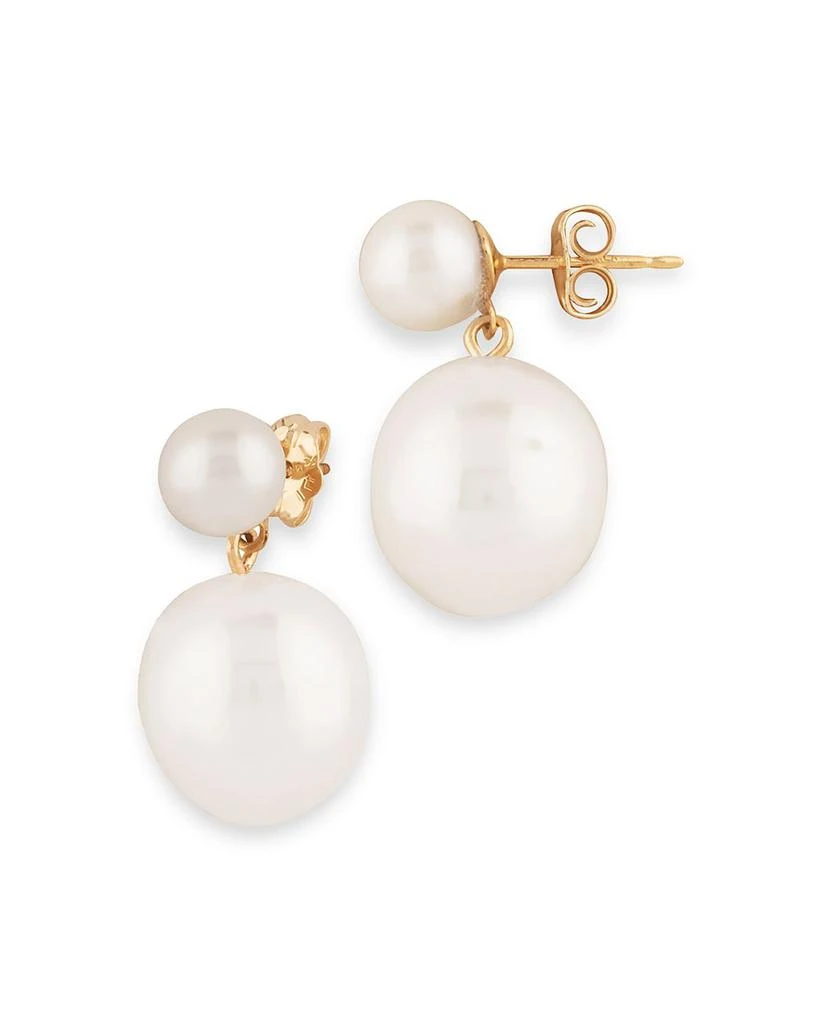 Bloomingdale's Cultured Freshwater Pearl Drop Earrings in 14K Yellow Gold 1