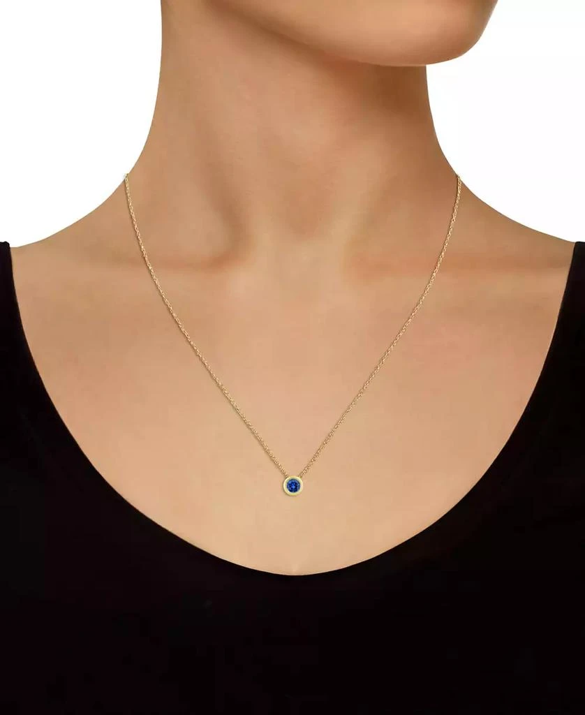 Macy's Gemstone Round 18" Pendant Necklace in 10k Yellow Gold (also in 10k White Gold) 2
