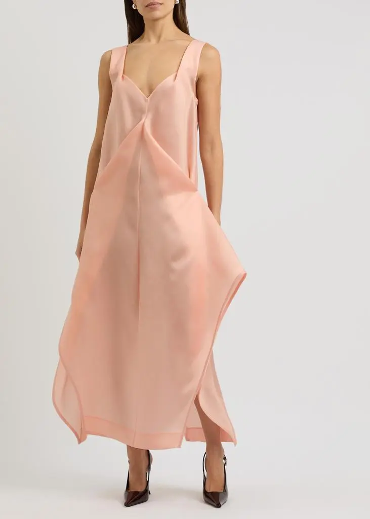 Khaite Kenith folded silk-gazer maxi dress 4
