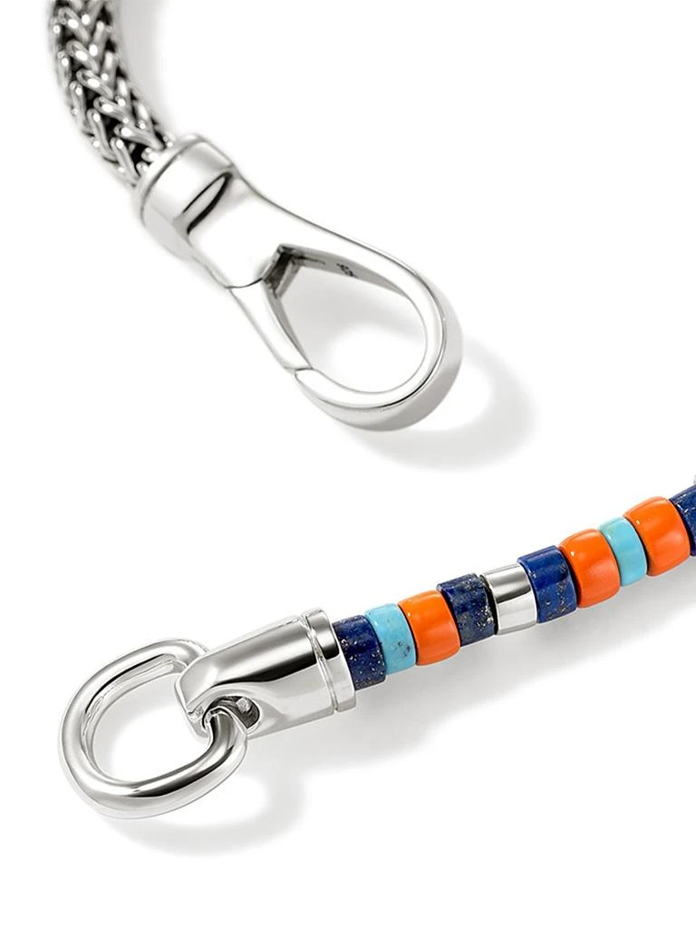 John Hardy Heishi Sterling Silver, Lapis Lazuli, Turquoise, 
Enamel Chain Bracelet 6