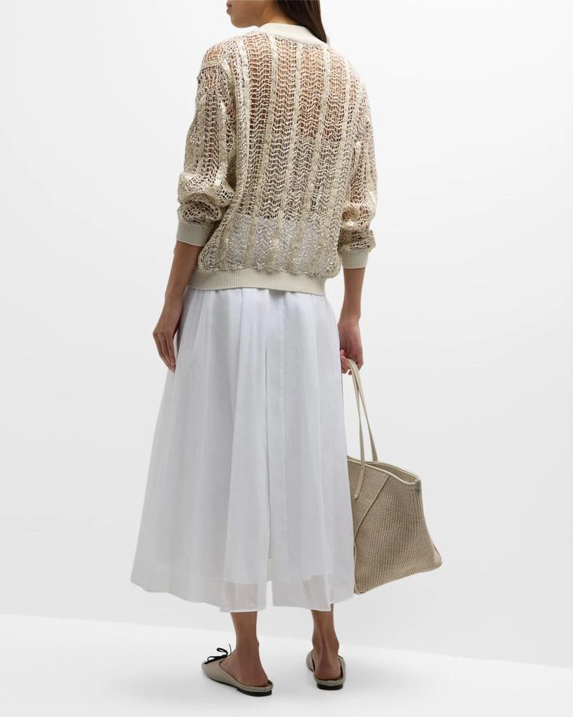 Brunello Cucinelli Cotton Gauze Fluid Maxi Skirt with Rope Belt 4