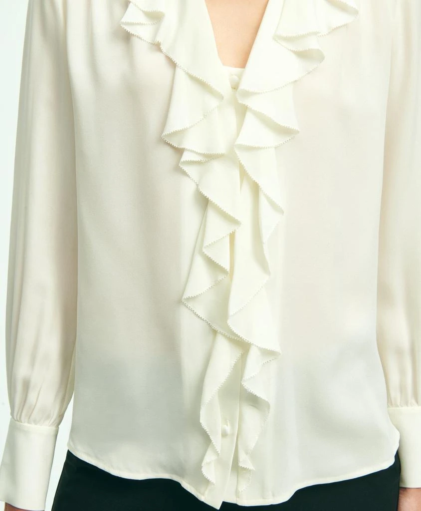 Brooks Brothers Silk Georgette Ruffled Blouse 6