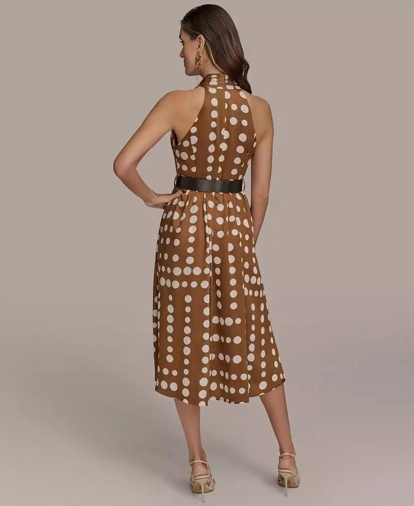 Donna Karan Women's Printed Belted Sleeveless Dress 5