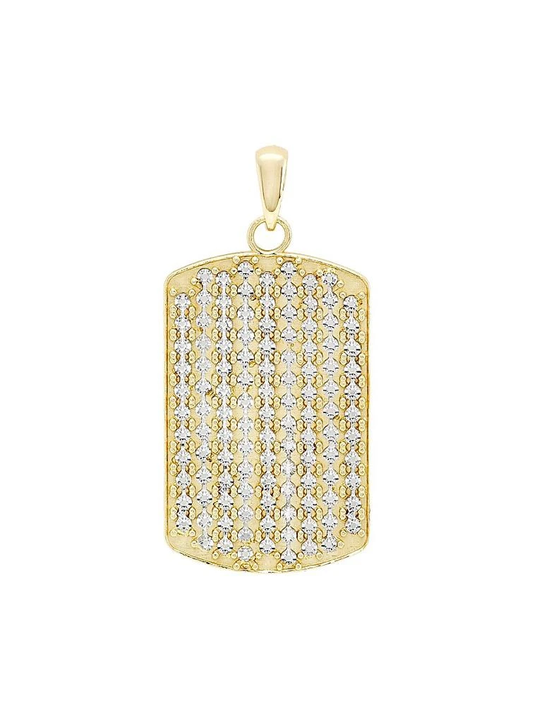 Saks Fifth Avenue Collection 14K Yellow Gold & Cubic Zirconia Dog Tag Pendant 1