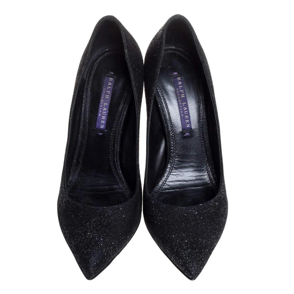 Ralph Lauren Ralph Lauren Black Glitter Pointed Toe Pumps Size 37 3