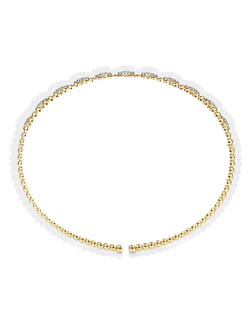 Gabriel 
Co 14K Yellow Gold Bujukan Diamond Cuff Bangle 3