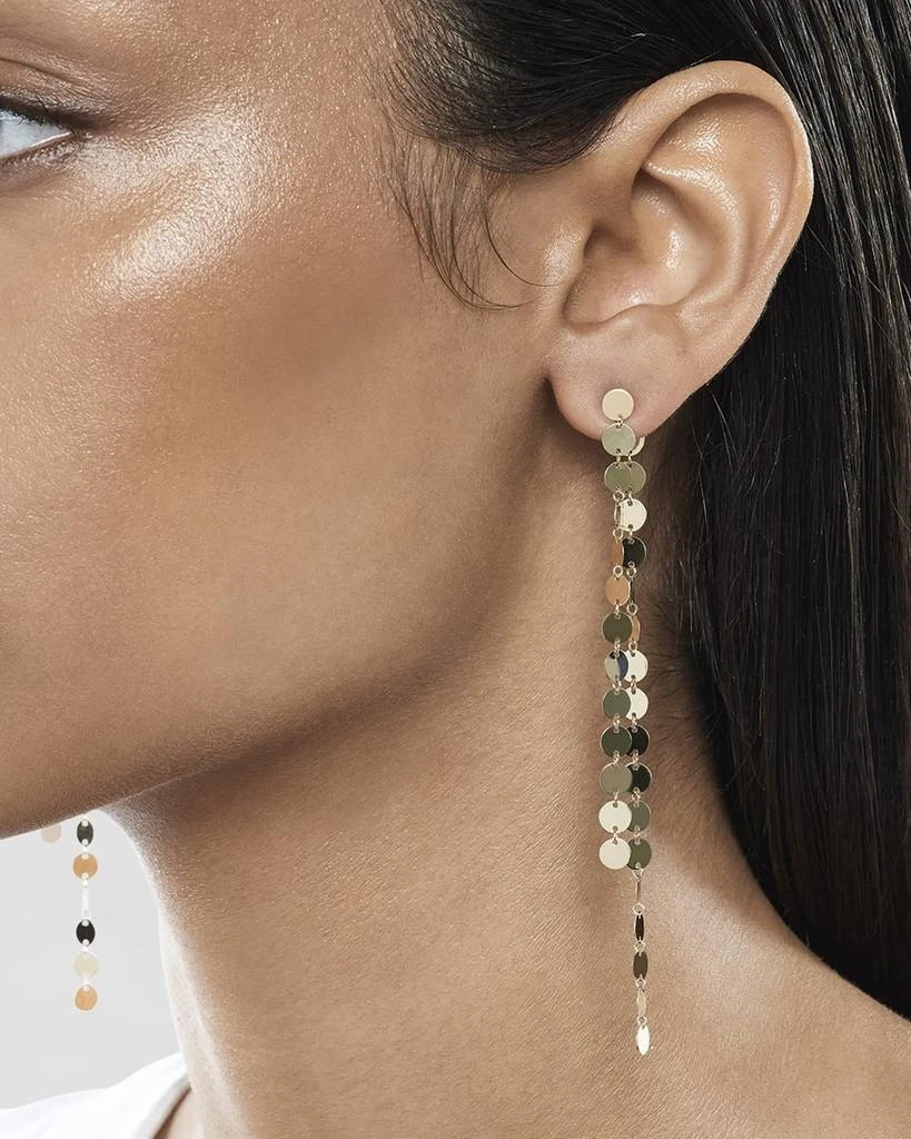 LANA 14K Yellow Gold Laser Disc Linear Earrings 2