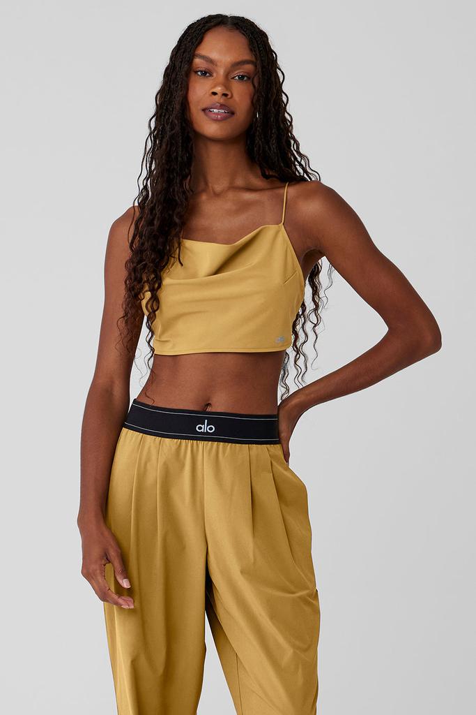 Alo Yoga Cropped Megastar Tank - Golden Olive Branch - Yoga - Free Shipping  - BeyondStyle