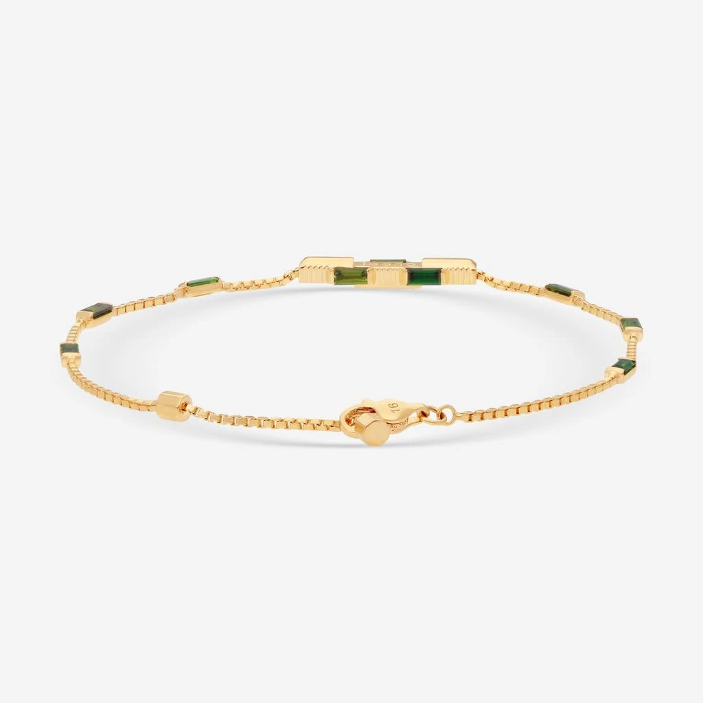 Gucci Gucci Link to Love 18K Yellow Gold Green Tourmaline Chain Bracelet YBA702395002016-copy 2
