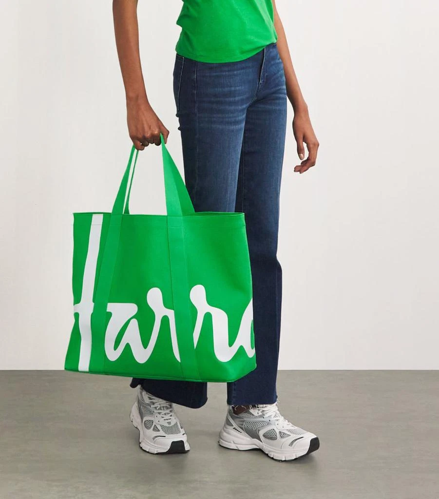 Harrods Large Cotton Logo Tote Bag 5