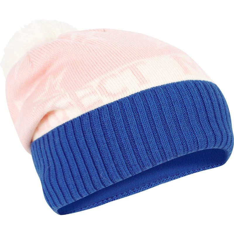 PERFECT MOMENT Logo woolen beanie with pompom in pink and blue 1