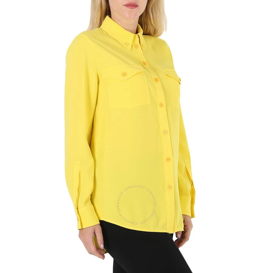 Burberry Ladies Pale Tulip Yellow Long-Sleeve Button-Down Classic Shirt 2