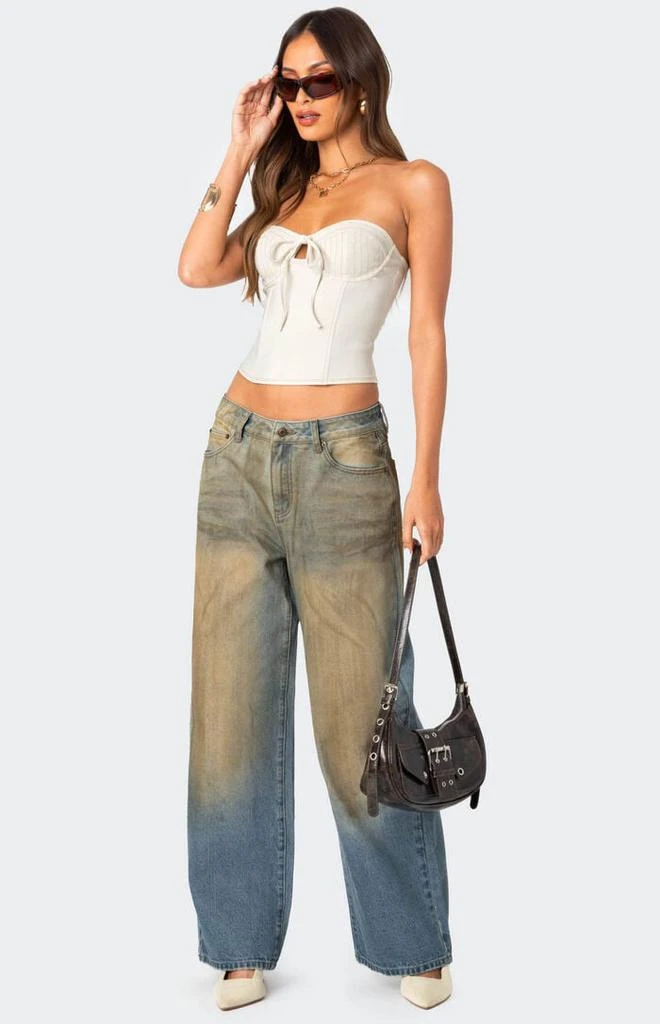 Edikted Muddy Washed Low Rise Jeans 1