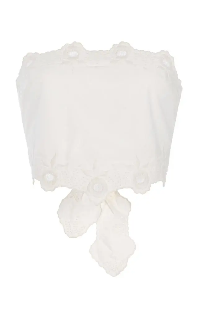 Posse Posse - Antonette Cotton Tie Top - White - L - Moda Operandi 1