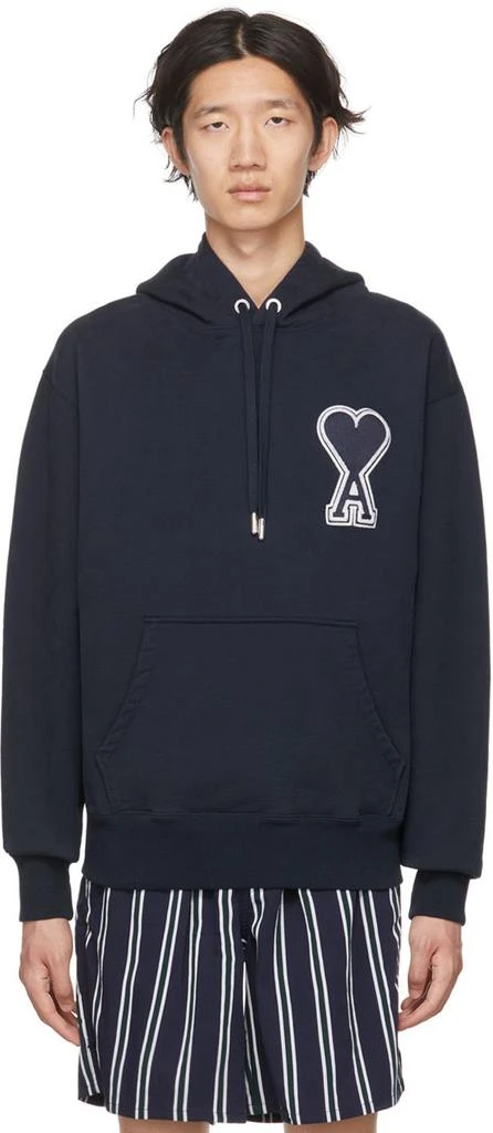 AMI Paris SSENSE Exclusive Navy Ami De Cœur Hoodie 1