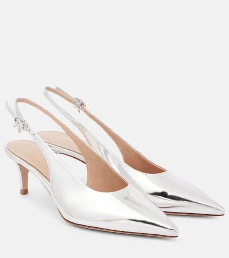 Gianvito Rossi 55 metallic leather slingback pumps 1