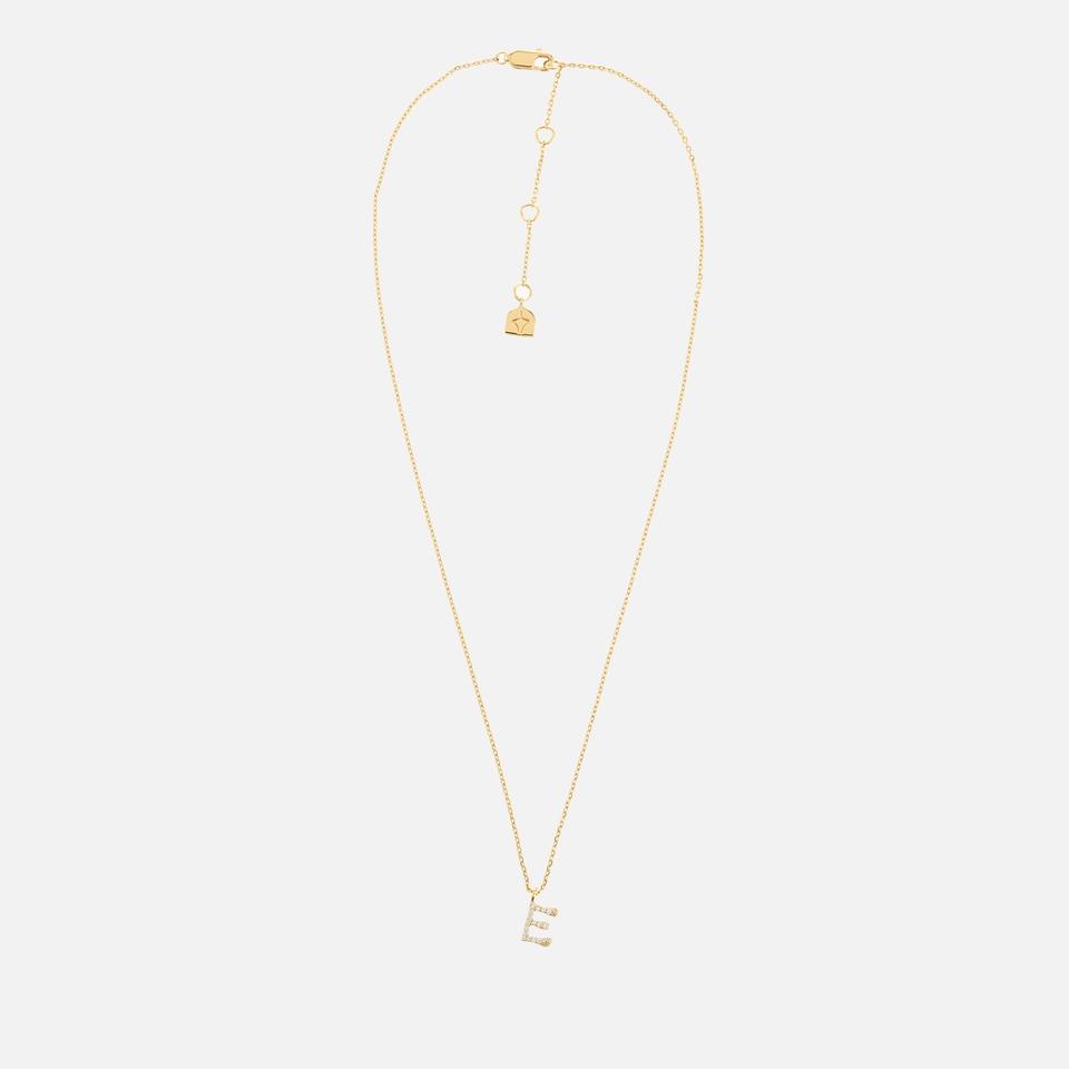 ASTRID & MIYU Astrid & Miyu Initial Pavé 18K Gold-Plated Necklace