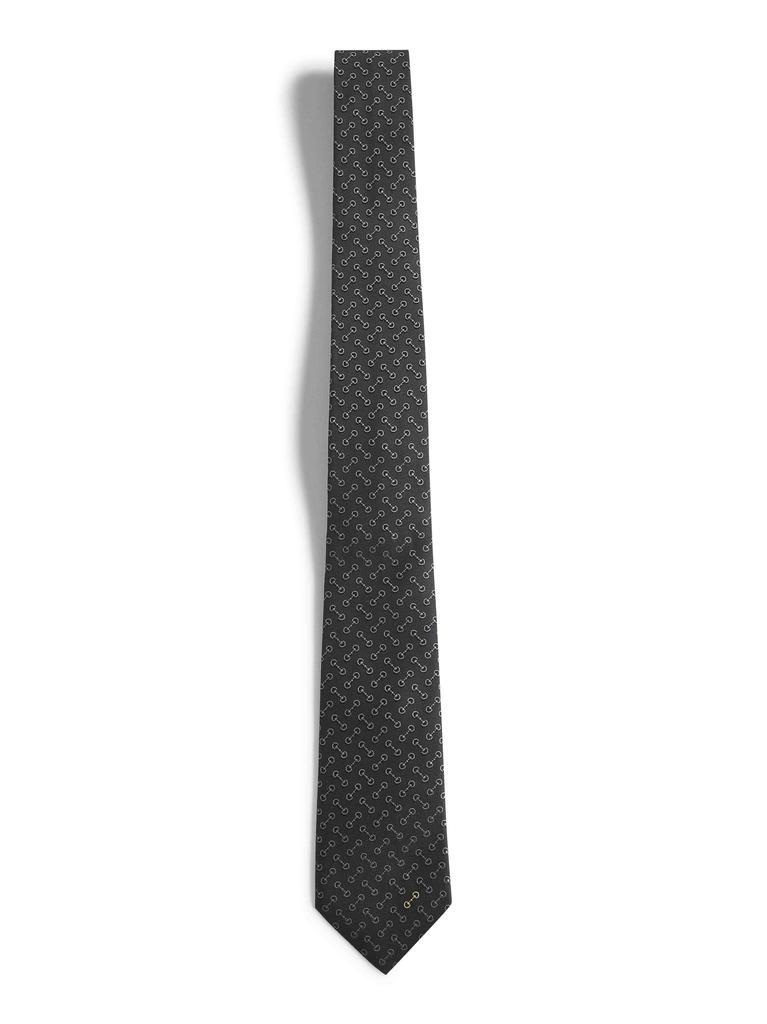 Gucci GUCCI | Black Horsebit silk jacquard tie | Man | PZ