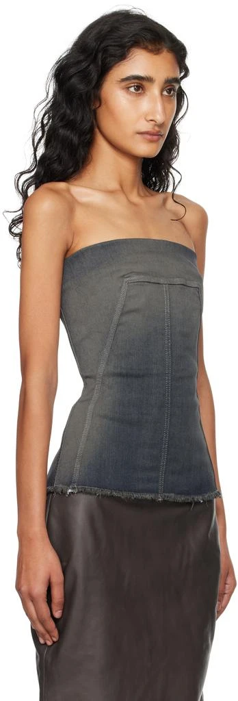 Rick Owens Gray Concordians Bustier Denim Top 2