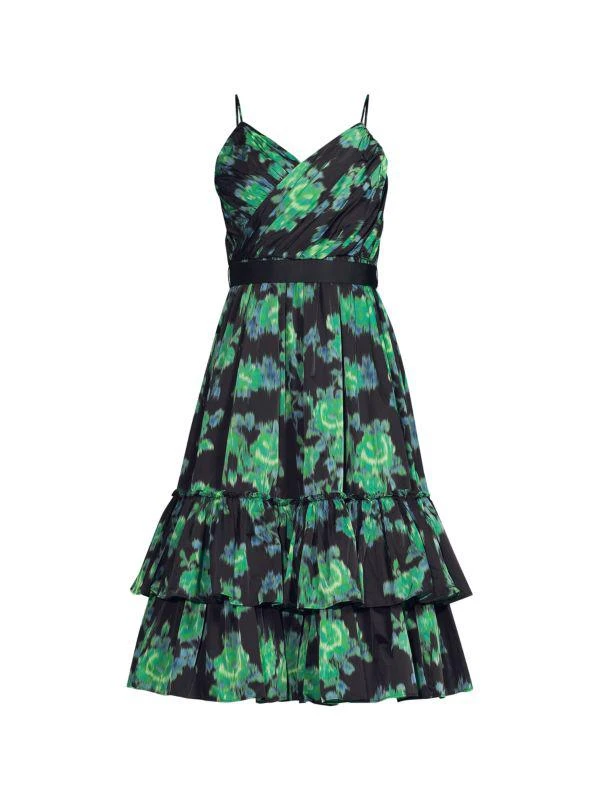 Zac Posen Ikat Taffeta Midi Cocktail Dress 3