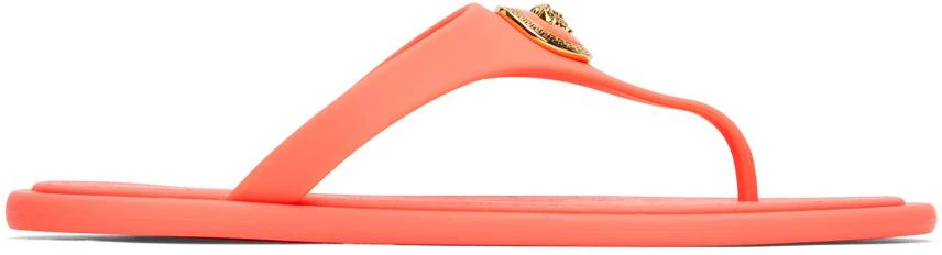 Versace Orange Alia Flat Rubber Sandals 1