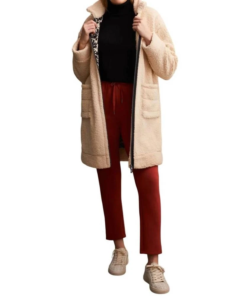 Tribal Light Sherpa Coat In Moonstone 1
