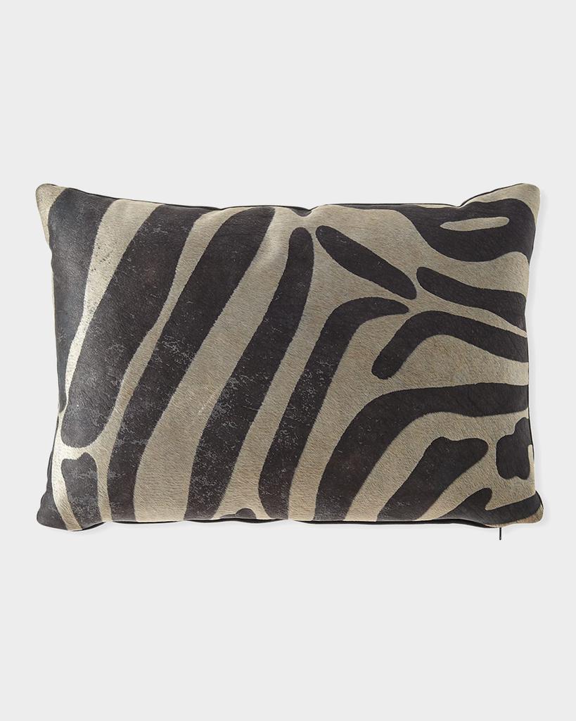 Massoud Hair Hide Zebra Pillow, 23" x 15"