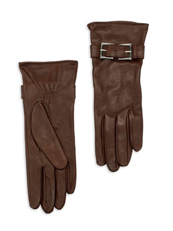 Portolano Buckle Silk Lined Leather Gloves