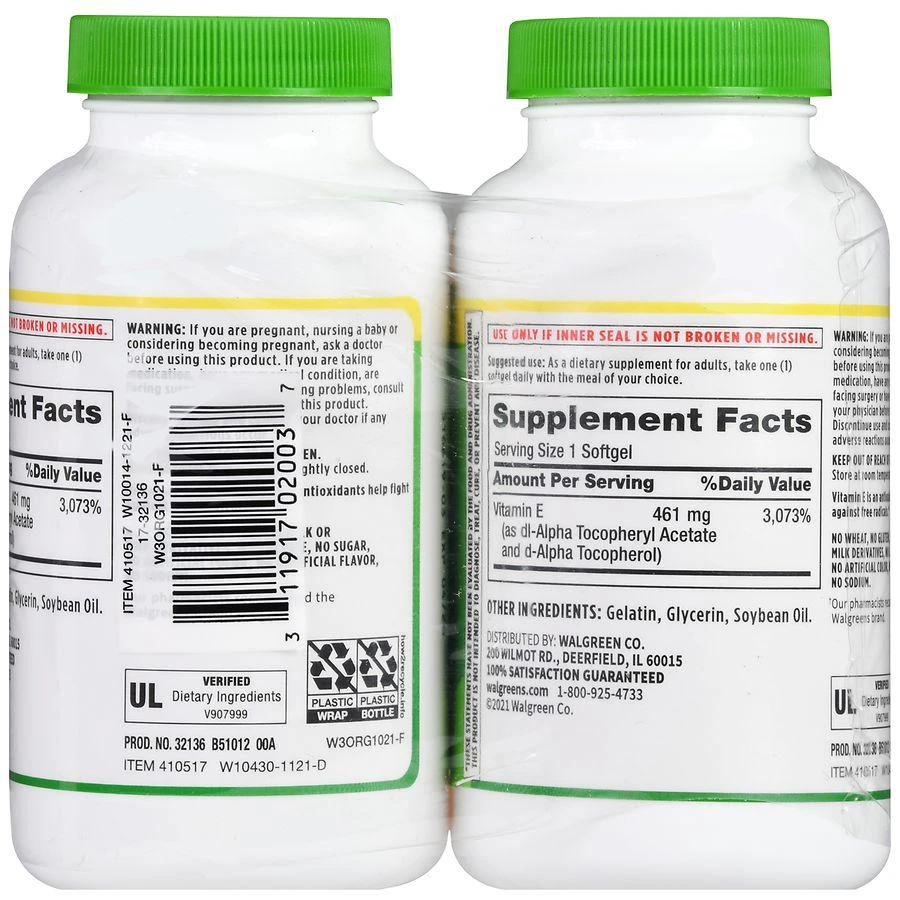 Walgreens Vitamin E 461 mg Softgels 3