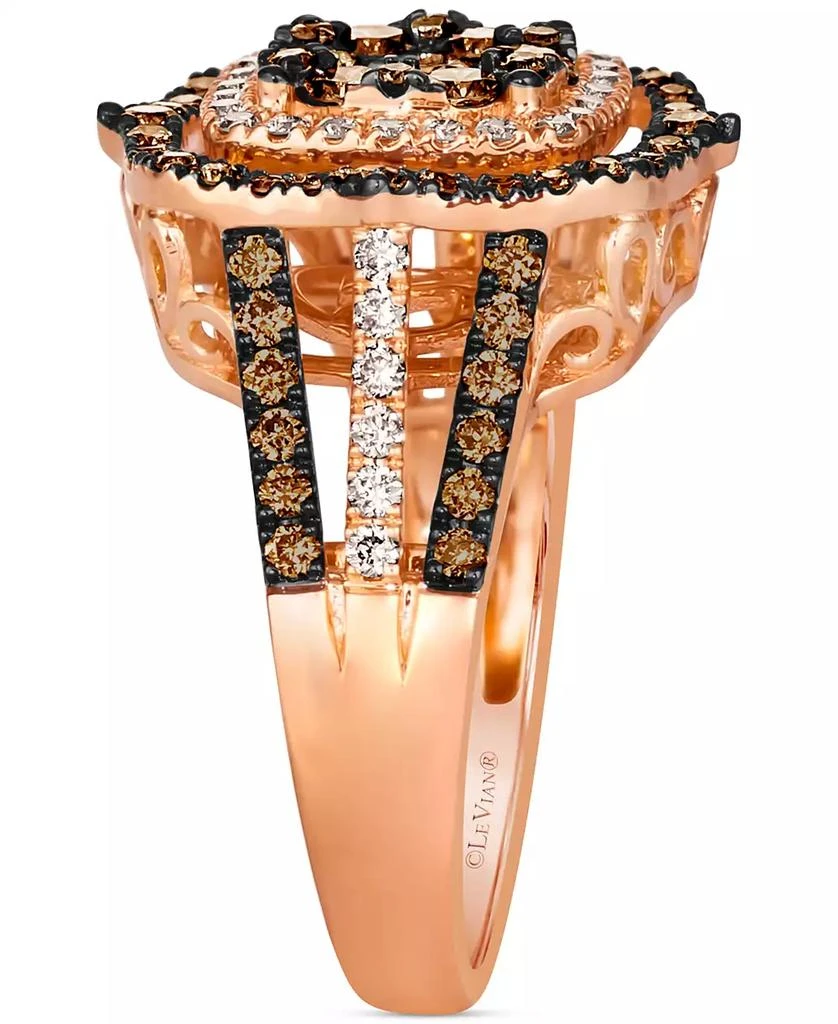 Le Vian Chocolate Diamond & Nude Diamond Halo Cluster Ring (1-1/2 ct. t.w.) in 14k Rose Gold (Also Available in 14K White Gold or Yellow Gold) 4