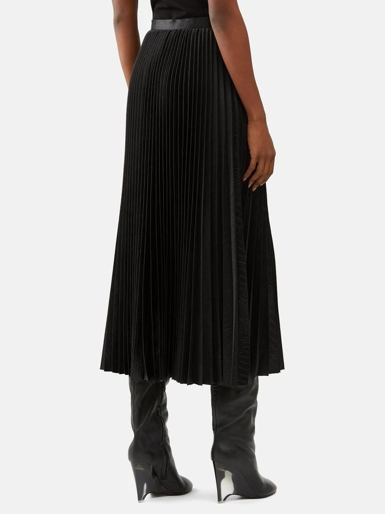 Alaïa Pleated croc-embossed faux-leather midi skirt 5