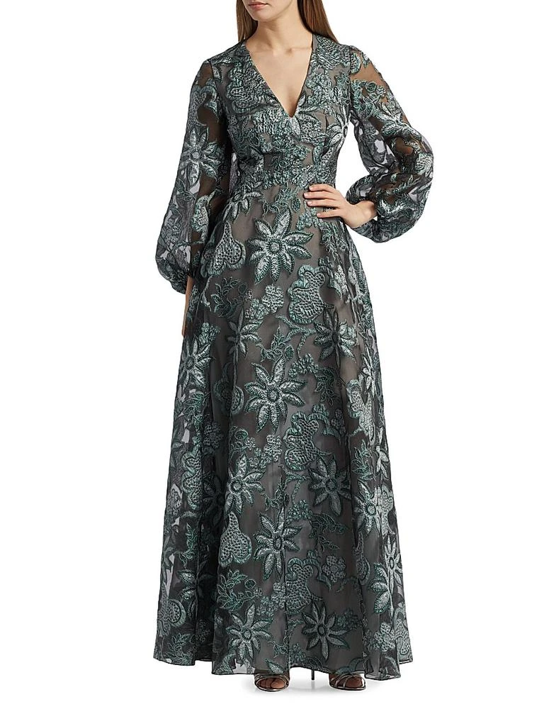 slim fit dress slacks cummerbund satin wedding dress with Bishop sleeve  La Novale Atelier