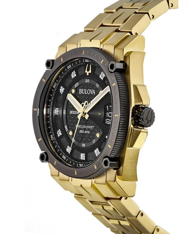 Bulova Bulova Precisionist 300M Black Diamond Dial Yellow Gold Tone Steel Men's Watch 98D156 2