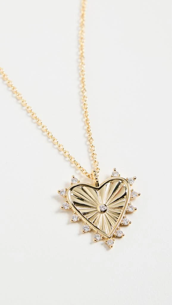 By Adina Eden Pave Outlined Heart Necklace 1